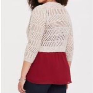 TORRID beige Marled Pointelle Shrug NWOT (cut tag off)